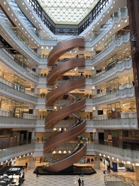 Skylight Design Architecture, Stair Spiral, Fd2 Type R, Shanghai Architecture, Mall Architecture, Design Staircase, Mall Facade, Shopping Mall Design, Atrium Design