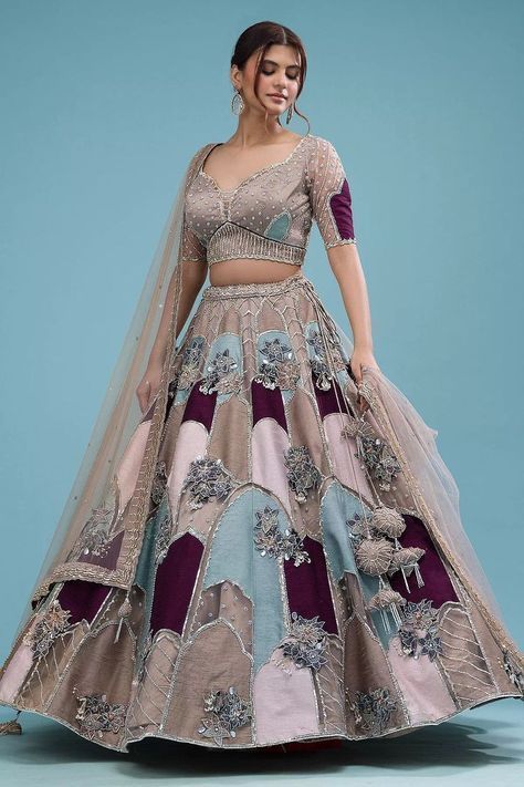 Lehenga Designs Latest, Sangeet Lehenga, Bridal Lehenga Designs, Latest Bridal Lehenga, Contemporary Bridal, Multicolor Sequins, Wedding Lehenga Designs, Lehenga Designs Simple, Indian Bride Outfits