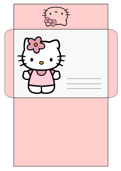 Hello Kitty Envelope Printable, Hello Kitty Envelope Template, Hello Kitty Money Printable, Paper Stuff To Make, Blind Bag Template Printable, Print Out Crafts, Hello Kitty Crafts Paper, Hello Kitty Envelope, Things To Print Out