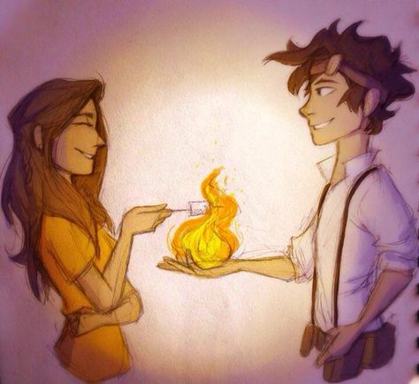 Piper and Leo by Tamaytka Piper And Leo, Percy Annabeth, The Lost Hero, Sea Of Monsters, Piper Mclean, Percy Jackson Fan Art, Leo Valdez, Kane Chronicles, Percy Jackson Art