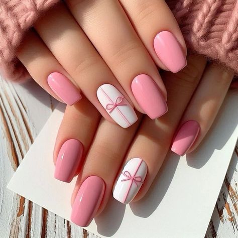 Simple Soft Pink Nails, Nail Art Designs Pink And White, Build A Gel Nail Designs, Nails For Moms Simple, Pink Shade Nails, Cute Nails Valentines Day, Soft Pink Nails Designs, Gray And Pink Nails, Babycolor Nails