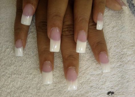 Straight White Tip Nails, Straight French Tip, Chunky French Tip Nails, Thick French Tip Nails, 90s French Tip Nails, Short Square French Tip Nails, Long French Nails, Gyaru Nails, 90s Nails