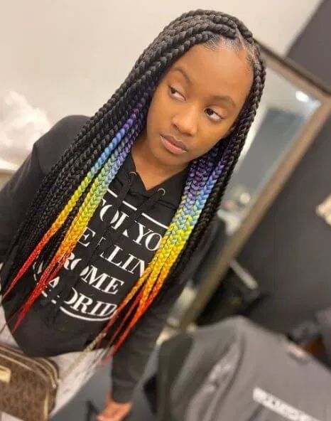 Box Braids For Black Women, Kids Box Braids, Black Kids Braids Hairstyles, Colored Box Braids, Medium Box Braids, Braids For Black, Lil Girl Hairstyles, Kid Braid Styles, Big Box Braids Hairstyles