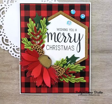 Handmade Flower Cards, Christmas Cards Handmade Ideas, Xmas Cards To Make, Homemade Holiday Cards, Christmas Cones, Handmade Christmas Tree, Beautiful Christmas Cards, Christmas Card Art, Christmas Card Inspiration