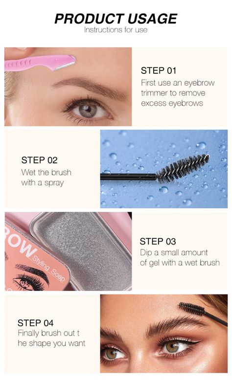 Soap Eyebrows, Eyebrows Soap, Feathery Eyebrows, Makeup Tutorial Foundation Flawless Face, Eyebrow Sculpting, Eyebrow Soap, Types Of Eyebrows, Brow Tutorial, Soap Tutorial