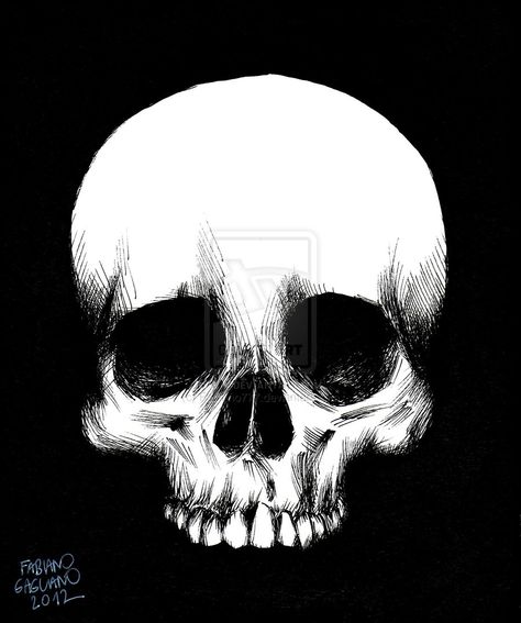 Skull by Fabiano777.deviantart.com on @deviantART Cool Skull Drawings Sketches, Skull Drawing Sketches, My Drawing Style, Cool Skull Drawings, Skull Drawings, Skull Anatomy, China Ink, Black Paper Drawing, Skulls Drawing