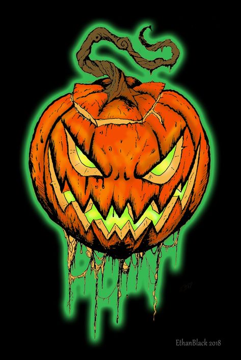 Scary Jack O Lantern Drawing, Evil Pumpkin Drawing, Scary Pumpkin Drawing, Jackolantern Drawing, Halloween Desenhos, Scary Halloween Art, Spooky Halloween Pictures, Drawing Halloween, Pumpkin Tattoo