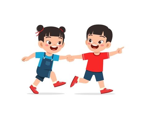 Premium Vector | Happy cute little boy running so fast Holding Hands Images, Holding Hands Drawing, Walking Cartoon, Running Drawing, Children Holding Hands, Children Running, Walking Animation, Bird Logo Design, Boy Walking