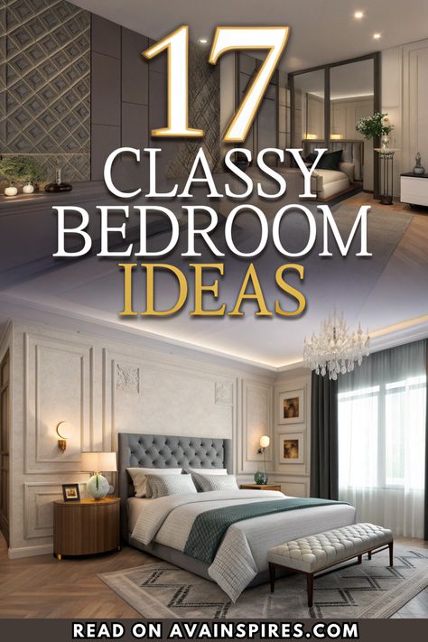 Looking for bedroom inspirations classy & stylish? These classy bedroom decor ideas will elevate your space with modern luxury and timeless charm! Bedroom Inspirations Classy, Bedroom Decoration Ideas For Couples, Classy Bedroom Ideas, Classy Bedroom Decor, Bedroom Decor Ideas For Women, Chic Bedroom Decor, Bedroom Decoration Ideas, Classy Bedroom, Bedroom Decor Inspiration