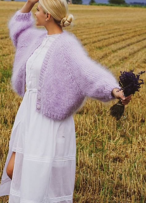 299570476c6f0309545110c592b6a63bdesc45906235ri Mohair Crochet Sweater Pattern, Mohair Yarn Crochet Projects, Crochet With Mohair Yarn, Mohair Crochet Pattern, Mohair Knit, Purple Cardigan, Mohair Yarn, Mohair Cardigan, How To Purl Knit