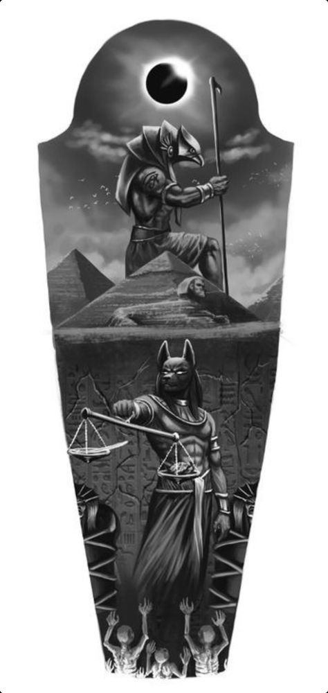 Erebus Tattoo, Egypt Tattoo Design Ideas, Anubis And Horus, Egypt Tattoo Design, Egyptian Eye Tattoos, Horus Tattoo, Egyptian Tattoo Sleeve, Anubis Tattoo, Egypt Tattoo