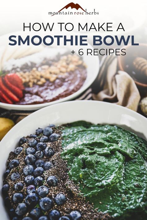 How to Make a Superfood Smoothie Bowl 6 Recipes Thick Smoothie Bowl, Thick Smoothie, Superfood Smoothie Bowl, Chia Seeds Protein, Mango Smoothie Bowl, Rich Breakfast, Herb Life, Recipes Tutorials, Banana Smoothie Bowl