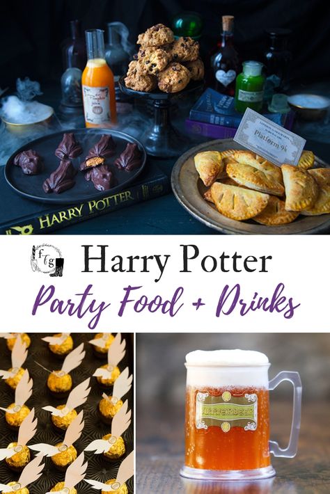 Fantastic Harry Potter party food ideas #harrypotter #harrypotterfan #kidsbirthdayparty #birthdayparty #harrypotterparty #halloweenparty #halloween  #harrypotterfood Harry Potter Party Food Ideas, Harry Potter Party Food, Harry Potter Themed Food, Harry Potter Food Ideas, Harry Potter Cookbook, Harry Potter Drinks, Harry Potter Snacks, Harry Potter Parties Food, Chocolate Frogs