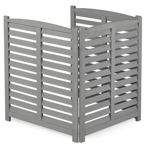 PRICES MAY VARY. 【Enhanced Privacy】: Outdoor privacy screen with three 32" W x 38" H fence panels, It can be arranged to form a square, an u shape, or a straight line, offering a sizable privacy area. 【Optimized Air-Flow】: Unlike traditional Air Conditioner Fence, slat spacing design promotes open air-flow, ensuring optimal ventilation for your air conditioner and preventing overheating, thus extending its lifespan. 【Premium Craftsmanship】: Crafted from solid cedar wood, this screen offers durab Ac Unit Cover Outdoor, Diy Lattice Privacy Screen, Cape Exterior, Cedar Privacy Fence, Trash Enclosure, Ac Screen, Diy Lattice, Air Conditioner Screen, Air Conditioner Fence