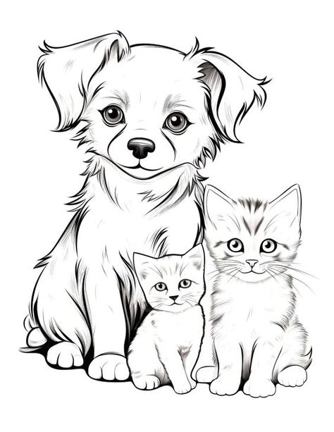 Dog and cats, coloring page, animal coloring page, dog coloring, cat coloring, easy coloring, kid coloring page, printable, digital download Coloring pages #coloringpages Coloring books #coloringbooks Coloring pages for kids #coloringpagesforkids Coloring pages for kids animals #coloringpagesforkidsanimals 3.300 Dog Printables Free For Kids, How To Draw A Cute Dog, Dog And Cat Drawing, Sketching Easy, Kids Colouring Printables, Cat Coloring Pages, Monster Truck Coloring Pages, Cat Coloring, Cat Coloring Book