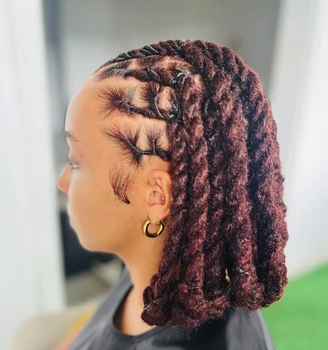 Graduation Loc Hairstyles With Cap, Locs Hairstyles Barrel Twist, Two Strand Loc Styles For Women, Two Strand Twist Locs, Retwist Styles, Locs Ideas, Dreads Short Hair, Dreadlocks Hair Care, Loc Hair Styles