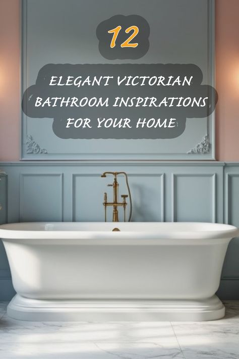 Step into a world of elegance with these stunning Victorian bathroom inspirations! From intricate tile designs to classic bathtubs, I love how each element captures the beauty of the era. Whether you’re renovating or simply dreaming, these ideas will bring timeless charm to your home. Antique Blue Bathroom, Victorian Bathroom Cabinet, Blue Victorian Bathroom, Vintage White Bathroom, 1940 Bathroom Ideas, Edwardian Bathrooms, Modern Victorian Bathroom Ideas, Vintage Blue Tile Bathroom, French Bathroom Design