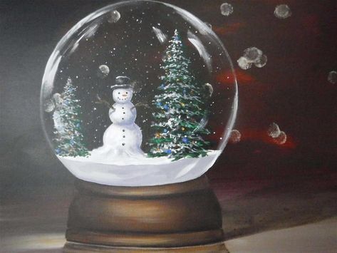 Snow Globe Art, Snow Globe Painting, Snowglobe Watercolor, Snowglobe Sketch, Snow Globe Drawing Realistic, Watercolor Snow Globe, Snow Globe Acrylic Painting, Xmas Snow Globe, Snow Globe Watercolor Painting