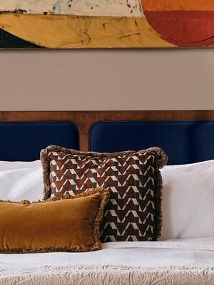 Cushions Bed, Home Pillows, Soho Home, Interior Design Consultation, Living Room And Dining Room, Throw Pillow Styling, Soho House, Bed Ideas, Velvet Cushions