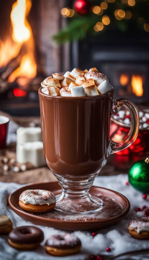 Coco Photoshoot, Chocolate Marshmallow Recipe, Macarons Flavors, Fall Hot Chocolate, Hot Chocolate With Marshmallows, Chocolate With Marshmallows, Christmas Macarons, Hot Chocolate Fudge, Dessert Cafe