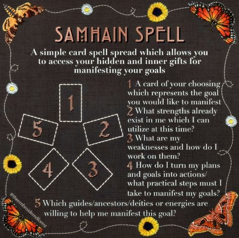 Tarot Meanings Cheat Sheets, Samhain Tarot, Magical Cottagecore, Divination Witch, Oracle Card Spreads, Samhain Ritual, Spells Magic, Tarot Cards For Beginners, Witchcraft Spells