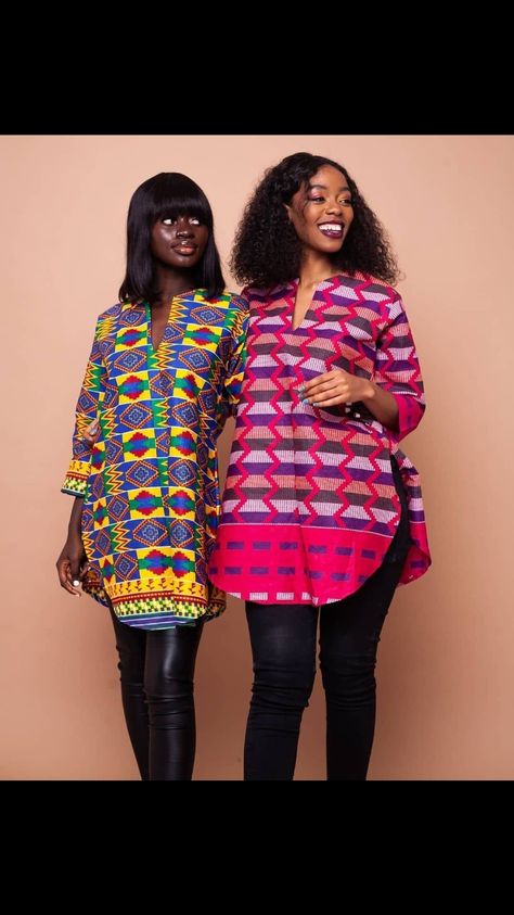 African Tops For Women, Kitenge Designs, Kitenge Fashion, African Blouses, African Print Tops, 2piece Outfits, African Print Dress Ankara, African Dresses For Kids, Short African Dresses