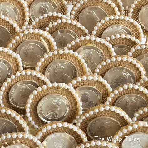 Silver Coin bouquet - Swipe to see the details! #silver #silvegiftitems #silvercoinbouquet #coinbouquet #weddinggifts #weddingtrousseau #trousseaupackaging #trousseaupackingservices #bouquetofflowers Silver Coin Packing Ideas For Wedding, Coin Decoration Ideas, Coin Packing Ideas, God Bharai, Packing Idea, Choco Lava, Wedding Packing, Coin Crafts, Indian Wedding Theme