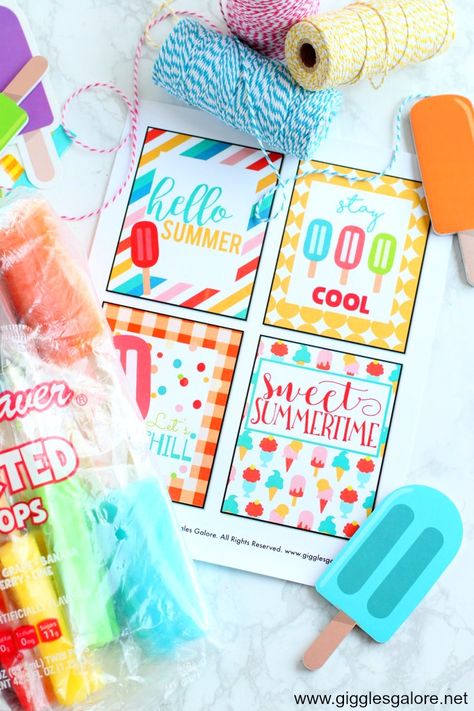 Colorful summer popsicle gift tags to surprise your friends!  #giftag #freeprintable #printables #summer Birthday Surprise Husband, Birthday Surprise For Husband, End Of The Year Party, Student Gift Tags, Popsicle Party, Birthday Morning, Craft Printables, Happy Birthday Husband, Birthday Traditions