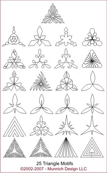 Quilt patterns triangle Hand Quilting Designs, Quilting Stitch Patterns, Hand Quilting Patterns, Free Motion Designs, Free Motion Quilting Patterns, Freemotion Quilting, Machine Quilting Patterns, Whole Cloth Quilts, Longarm Quilting Designs