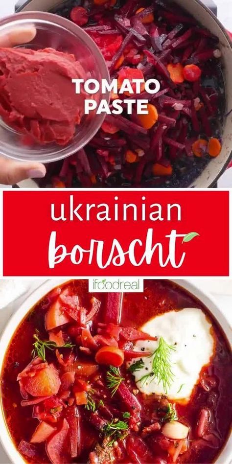 Borscht Soup Recipe, Ukrainian Borscht, Sweet And Sour Soup, Beet Soup Recipes, Borscht Recipe, Borscht Soup, Vegetarian Soups, Beet Soup, Bread Easy