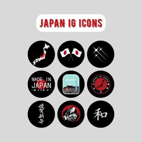 Buy 54 Japanese Instagram Story Highlight Covers Japanese Pattern Online in India - Etsy Japan Highlights, Ig Icon, Japan Icon, All About Japan, Japan Map, Japanese Flag, Japanese Travel, Japan Flag, Instagram Highlight Cover