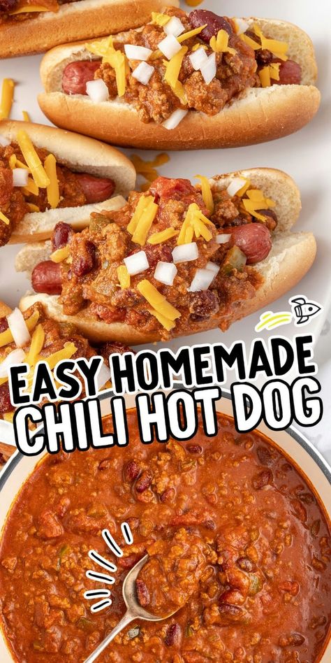 Chili Hot Dog Recipe Chili Dog Recipe, Easy Homemade Meatloaf, Homemade Hot Dog Chili, Chili Dog Chili Recipe, Hot Dog Sauce Recipe, Hotdog Chili Recipe, Hot Dog Recipe, Hot Dog Sauce, Hot Dogs Recipes