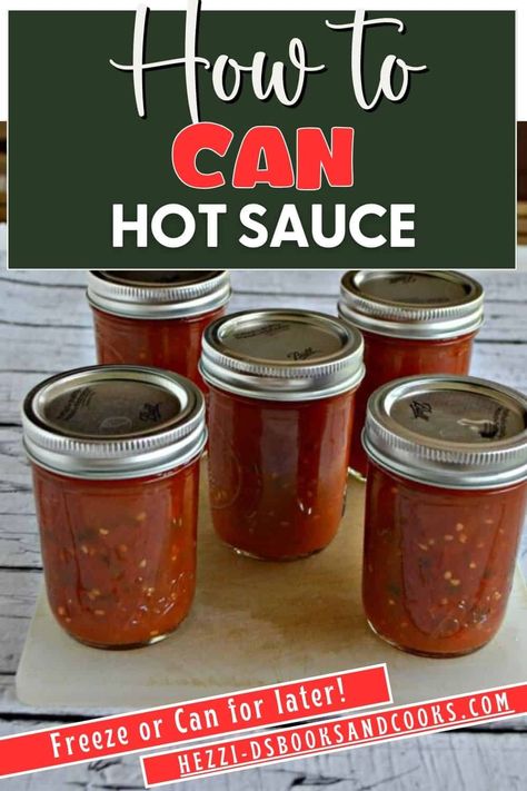 Make your own hot sauce at home using tomatoes and jalapenos to tailor the heat to your own tastes.   Use it now and keep in the refrigerator or can it and save it for whenever you need it. Tomato Hot Sauce Recipe, Canning Hot Sauce, Canned Hot Sauce Recipe, Hot Sauce Canning Recipe, Tomatoes And Jalapenos, Jalapeno Hot Sauce Recipe, Canning Hot Peppers, Canned Jalapenos, Preserving Recipes