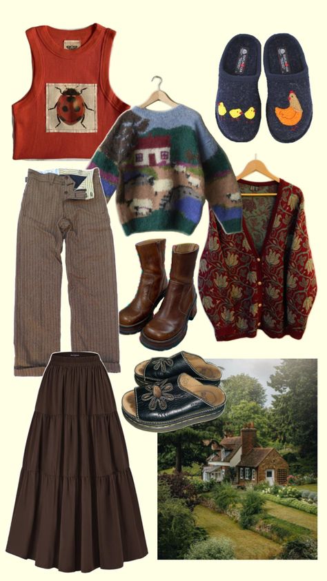 #outfitinspo Cottage Outfit, Silly Clothes, Eclectic Cottage, Eclectic Clothing, Downtown Outfits, Swaggy Outfits, Outfit Aesthetic, Look At You, Dream Clothes