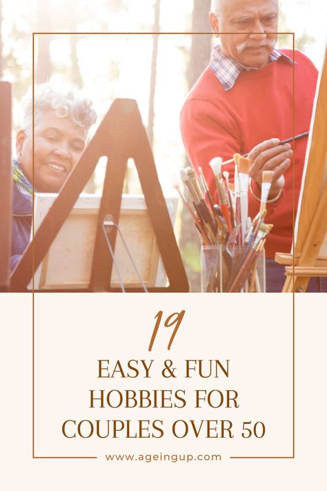 There are plenty of hobbies for couples over 50. 

The problem is deciding on the hobbies that are the best fit for you. Are you looking for physical activities, creative outlets, or leisurely pastimes?

Click, save, and read 19 Easy & Fun Hobbies For Couples Over 50 to find something you'll both enjoy. FOLLOW MY BOARDS! Couples Hobbies Ideas, Hobbies For Couples To Do Together, Couples Hobbies, Fun Couple Activities, Hobbies For Couples, Couple Activities, Hobbies For Men, Adventure Couple, Great Hobbies