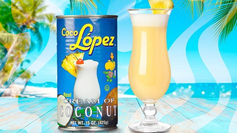 11 Facts To Know About Coco López Cream Of Coconut - Tasting Table Open A Coconut, Holiday Advertising, Coco Lopez, Cream Of Coconut, High Sugar, Tasting Table, Squeeze Bottles, Pineapple Juice, Pina Colada