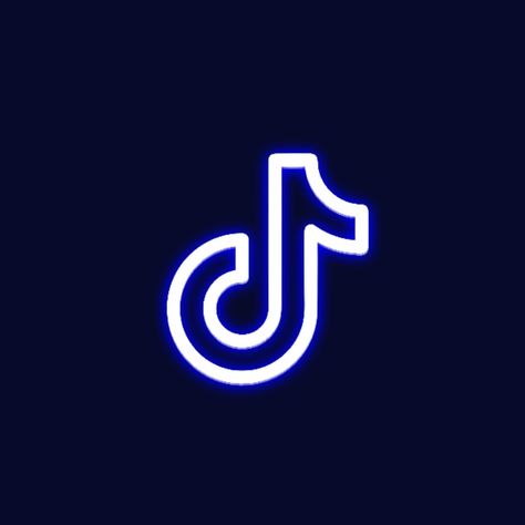 Tiktok logo🦋🖤❄️ Neon App Logo, Tiktok App Icon, Tiktok App, Tiktok Logo, Of Logo Design, Design Maker, App Logo, Neon Blue, Neon Sign