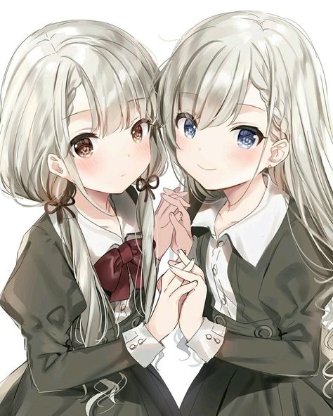 Anime Siblings, Cute Twins, Anime Friendship, Anime Sisters, Friend Anime, Anime Best Friends, Anime Artwork, Manga Girl, Hatsune Miku