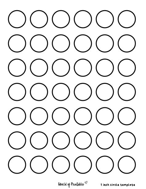 100 Circles Printable, 1 Inch Circle Template Free Printable, Marshmallow Template Free Printable, Circle Template Free Printable, Circles Curriculum, Saving Template, Bunny Ears Template, Circle Printable, Circle Stencil