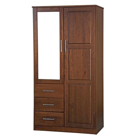 Latitude Run® North Castle Armoire & Reviews | Wayfair Modern Armoire, Wardrobe With Mirror, Door Bed, Mirrored Door, Wood Kiln, Wood Wardrobe, Armoires & Wardrobes, Raised Panel Doors, 2 Door Wardrobe