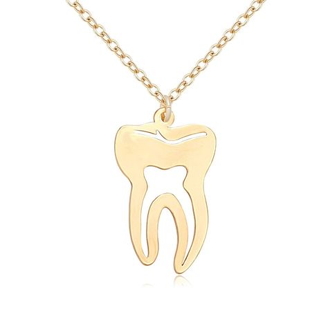 Dental Images, Gold Clothing, Dentist Doctor, Tooth Pendant, Teeth Shape, Picture This, Metal Style, Nurse Gifts, Necklace Jewelry