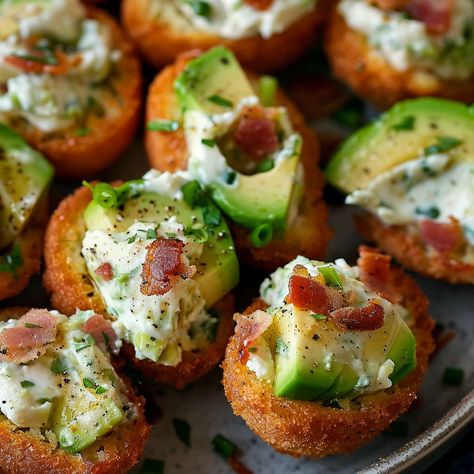 Cream Cheese Avocado Bacon Bites, Bacon Wrapped Avocado, Bacon Bites, Yummy Things To Bake, Onion Grilled Cheese, Avocado Health Benefits, Light Appetizers, Pork Bacon, Vegan Bacon