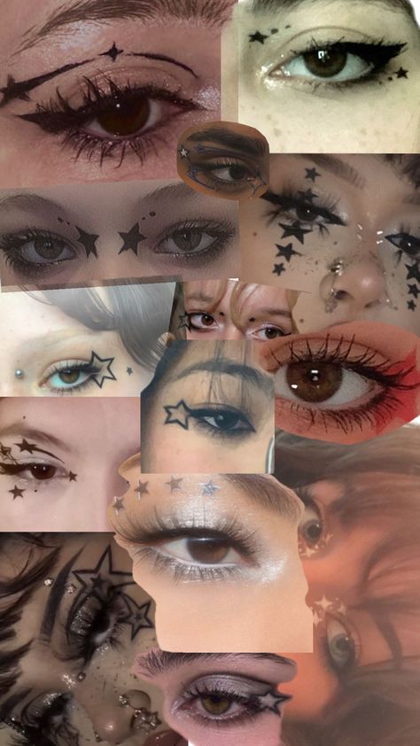 Makeup Drawing, Cute Eye Makeup, Makeup Advice, Halloween Eye Makeup, Graphic Makeup, Swag Makeup, Star Makeup, Face Makeup Tips, Ethereal Makeup