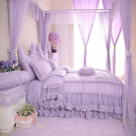 Purple Lavender Room Ideas, Purple Headboard, Lilac Room, Lavender Bedroom, Purple Bedding Sets, Twin Bedroom Sets, Lavender Room, Purple Bedrooms, Purple Bedding