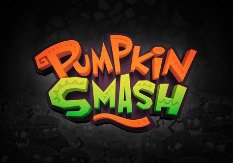 Pumpkin Smash, Game Logos, Video Game Logos, Game Font, Game Logo Design, Title Design, Game Logo, Logo Fonts, Typography Logo