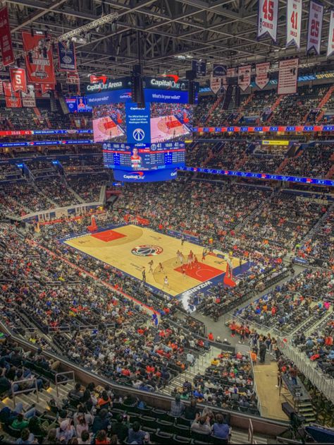 Nba Championship Aesthetic, Nba Stadium, Wnba Media Day, Nba Championship, Nba Championship Celebration, Wizard Games, Capital One, Washington Wizards, Wnba