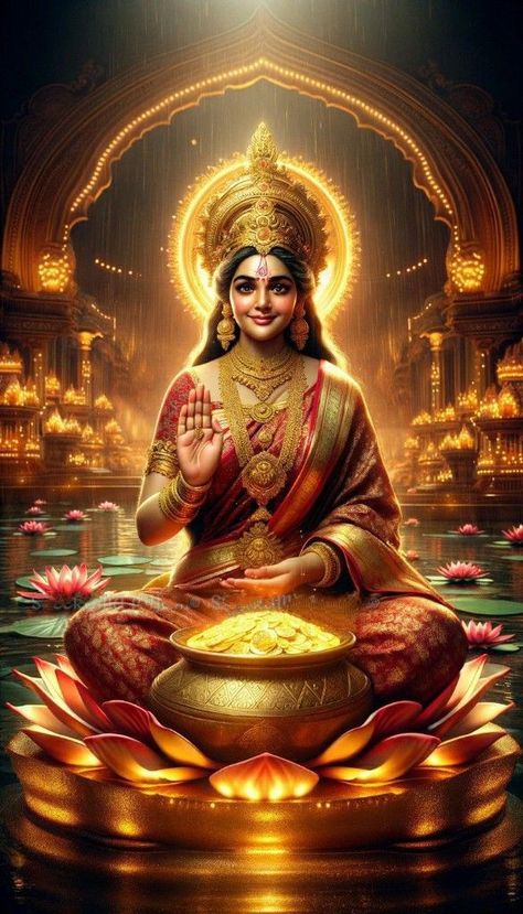 Maha Laxmi Goddesses, Lakshmi Wallpaper, Morning Good Vibes, शुभ शुक्रवार, Lakshmi Maa, Lakshmi Photos, Maha Lakshmi, Maa Lakshmi, Indian Goddess Kali