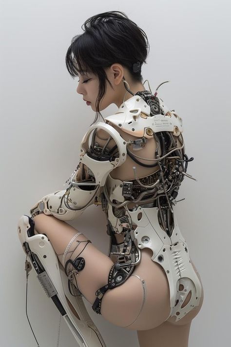 Cyborgs Art, Arte Robot, Female Pose Reference, Cyberpunk Aesthetic, Arte Cyberpunk, Cyberpunk Fashion, Cyberpunk Character, Science Fiction Art, Robot Art