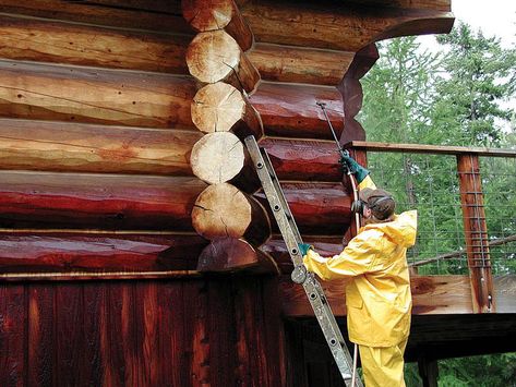 Painted Log Home Interior, Log Homes Exterior, Log Home Interior, Log Cabin Exterior, Log Cabin Living, Log Home Living, Log Cabin Ideas, Log Cabin Kits, Log Home Decorating