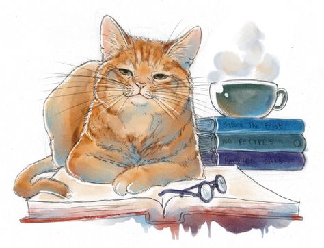 Funny Orange, Cat Artwork, Cat Books, Cats Art, Watercolor Cat, Cats Illustration, Ginger Cats, Orange Cat, Cat Painting